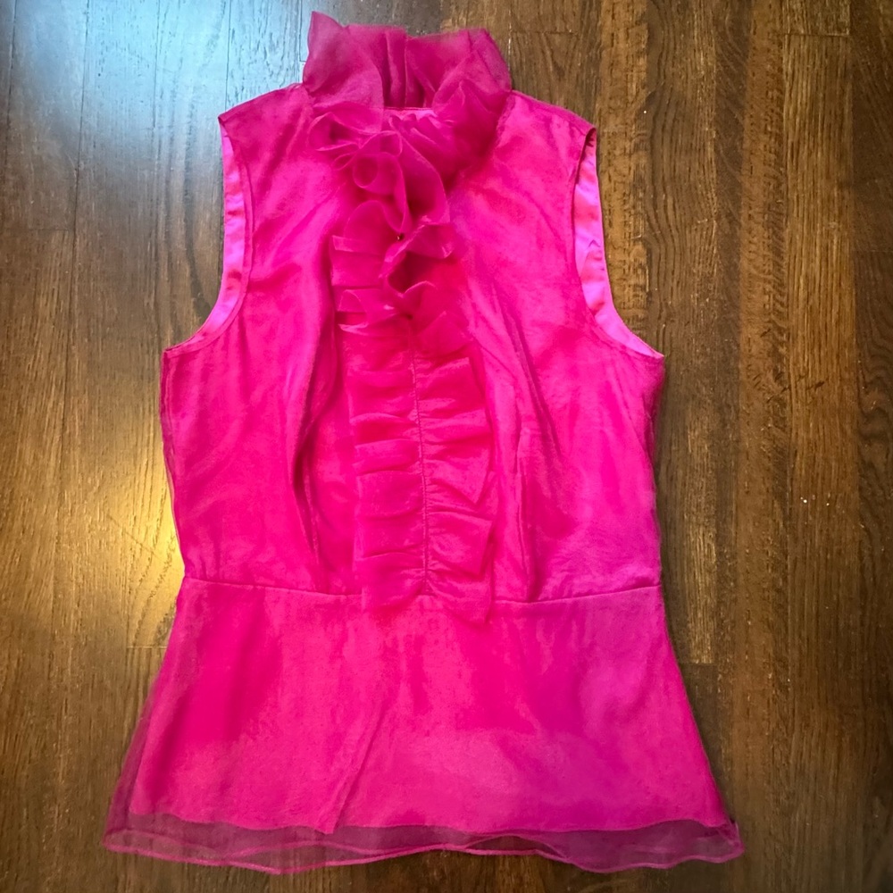 Spense Pink Ruffle Top Size Small